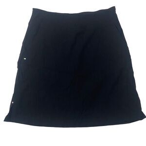 Bette & Court Black Solid Skort Skirt W/ Shorts Pockets Nylon Stretch Size 4